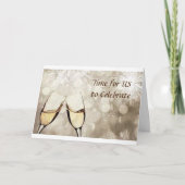 私たちの記念日シャンパンとお祝い カード (正面)