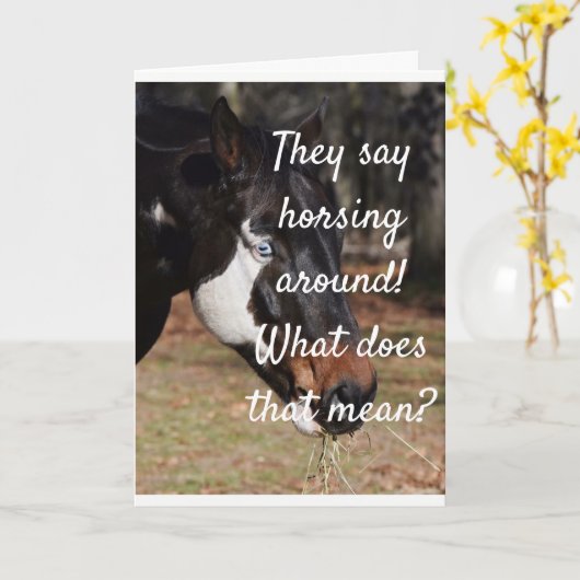 「私たちの記念日」が馬に乗りたいのまわりにか？ カード (黄色い花)