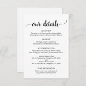 私たちの詳細素朴、結婚の脚本 エンクロージャーカード (正面/裏面)
