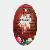 私たちの誕生日おめでとう アートプリント セラミックオーナメント (右)
