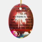 私たちの誕生日おめでとう アートプリント セラミックオーナメント (正面)