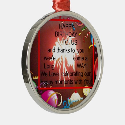 私たちの誕生日おめでとう アートプリント メタルオーナメント (右)