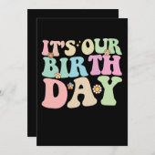 私たちの誕生日ツインズグルービーレトロ 招待状 (正面/裏面)