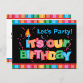 私たちの誕生日手紙はがき招待状 インビテーションポストカード (正面/裏面)