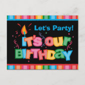 私たちの誕生日手紙はがき招待状 インビテーションポストカード (正面)