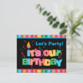 私たちの誕生日手紙はがき招待状 インビテーションポストカード (スタンド正面)