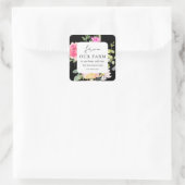 私たちの農場からあなたへ素朴フローラブラック スクエアシール (バッグ)