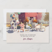 私たちの農祝畜動物パーティーに感謝 招待状 (正面)