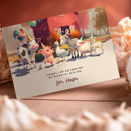 私たちの農祝畜動物パーティーに感謝 招待状