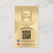 私たちの金ゴールド写真Qrソーシャルメディアのプレミアムに接続 名刺 (正面)