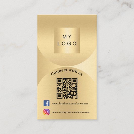 私たちの金ゴールド写真Qrソーシャルメディアのプレミアムに接続 名刺 (正面)