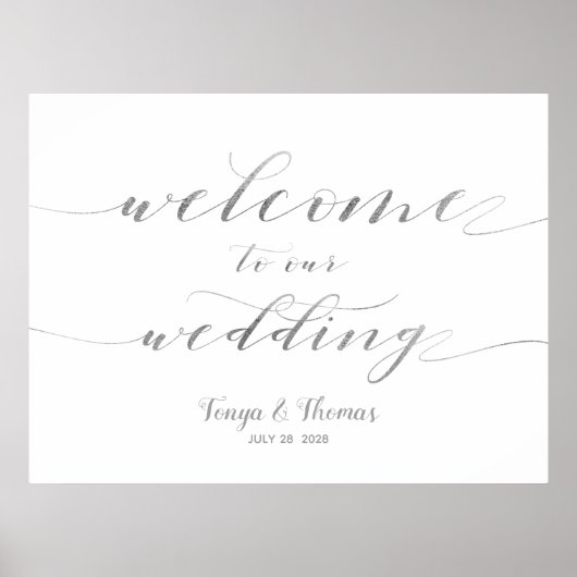私たちの金ゴールド結婚スワッシュ書のサインへようこそ ポスター (正面)