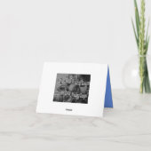 「私たちの鐘撞きのために」- 濃いターコイズの鐘/ストライプ サンキューカード (裏面)