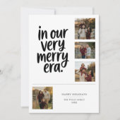 私たちの非常にメリー時代の家族4写真クリスマス シーズンカード (正面)