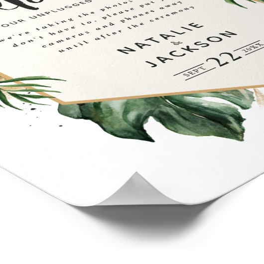 私たちの非詰め込み式の熱帯の葉へようこそ ポスター (角)