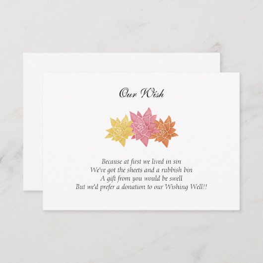 '私たちの願い'結婚式の日のカスタム招待状 招待状 (正面/裏面)