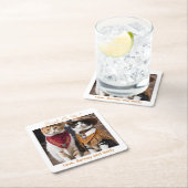 私たちの飲み物 シンプル フォト かわいい 楽しい 猫 スクエアペーパーコースター (インサイチュ)