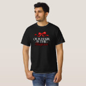 "私たちの髪が原点" 黒髪リボンTシャツ Tシャツ (正面フル)