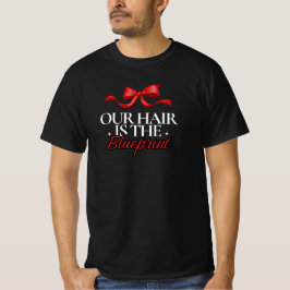 "私たちの髪が原点" 黒髪リボンTシャツ Tシャツ