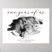 私たちの1年を記念したオリジナルの結婚記念日ギフト ポスター (正面)