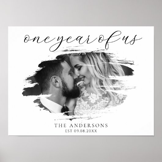 私たちの1年を記念したオリジナルウェディングアニバーサリー ポスター (正面)