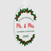 私たちの1stクリスマスミストレトーベリーホリデー オーナメント (正面)