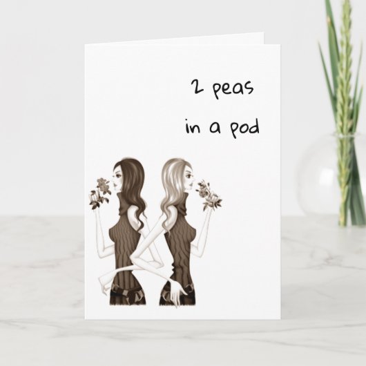 私たちの*共有誕生日* 2私たちはポッド内のエンドウ カード (正面)