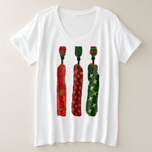 私たちの「洗濯の日」とアフリカの芸術 プラスサイズTシャツ (デザイン正面)