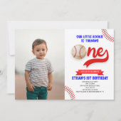 私たちのLittle Rookie野球 ONE 1歳の誕生日パーティー 招待状 (正面)