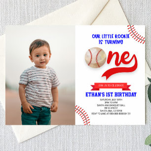 私たちのLittle Rookie野球 ONE 1歳の誕生日パーティー 招待状