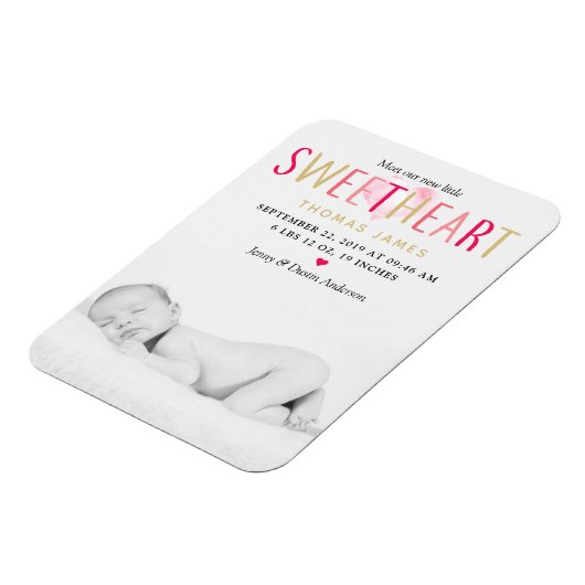 私たちのLittle Sweetheart写真誕生のお知らせ マグネット (左側)