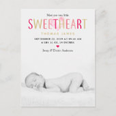 私たちのLittle Sweetheart写真誕生のお知らせ 案内ポストカード (正面)