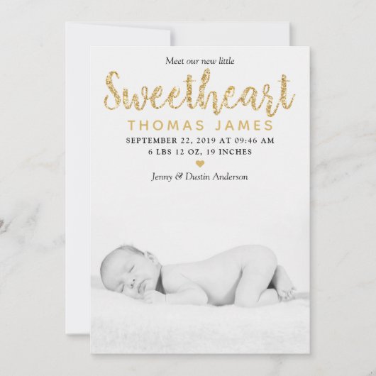 私たちのLittle Sweetheart写真誕生のお知らせ 案内状 (正面)