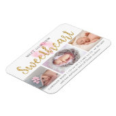 私たちのLittle Sweetheart 3写真誕生のお知らせ マグネット (左側)