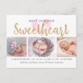 私たちのLittle Sweetheart 3写真誕生のお知らせ 案内ポストカード (正面)