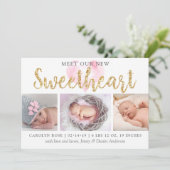 私たちのLittle Sweetheart 3写真誕生のお知らせ 案内状 (スタンド正面)