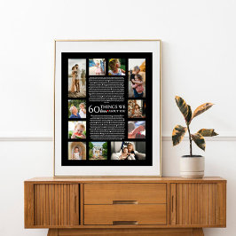 私たちはあなたについての60の事を愛する誕生日の写真コラージュ ポスター