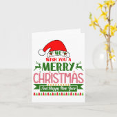 私たちはあなたにとって楽しいクリスマスと幸せな新年を祈る。 カード (黄色い花)