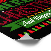 私たちはあなたにとって楽しいクリスマスと幸せな新年を祈る。 ポスター (角)