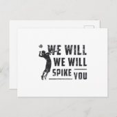 私たちはあなたにスパイクビーチボールバレーボール ポストカード (正面/裏面)