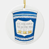 私たちはあなたにブルーギリシャのコーヒーカップを提供することを嬉しく思う セラミックオーナメント (正面)