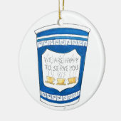 私たちはあなたにブルーギリシャのコーヒーカップを提供することを嬉しく思う セラミックオーナメント (左)