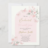 私たちはあなたに出会って魅了されている赤ちゃんシャワー女の子 招待状 (正面)