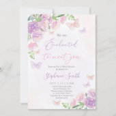 私たちはあなたに出会って魅了されている赤ちゃんシャワー女の子 招待状 (正面)