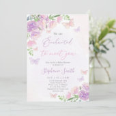 私たちはあなたに出会って魅了されている赤ちゃんシャワー女の子 招待状 (スタンド正面)