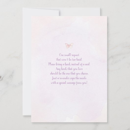 私たちはあなたに出会って魅了されている赤ちゃんシャワー女の子 招待状 (裏面)