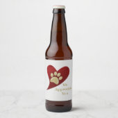 私たちはあなたに感謝赤いハート金ゴールドポープリント感謝してい ビールラベル (正面)