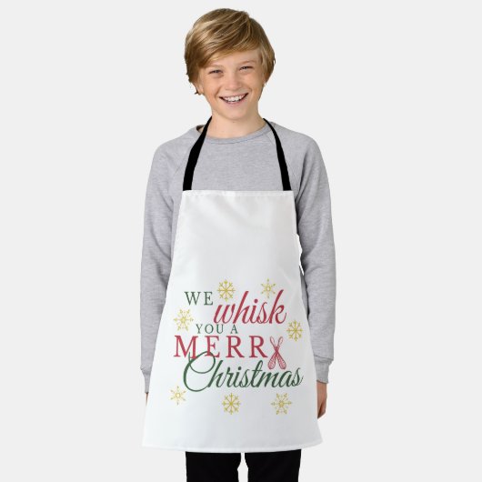 私たちはあなたに楽しいクリスマスキッチンのエプロンを泡立てる エプロン (着用した状態)