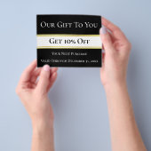 私たちはあなたに贈り物を得る10%オフの黒と白 チラシ (手)