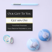 私たちはあなたに贈り物を得る10%オフの黒と白 チラシ (シングル)